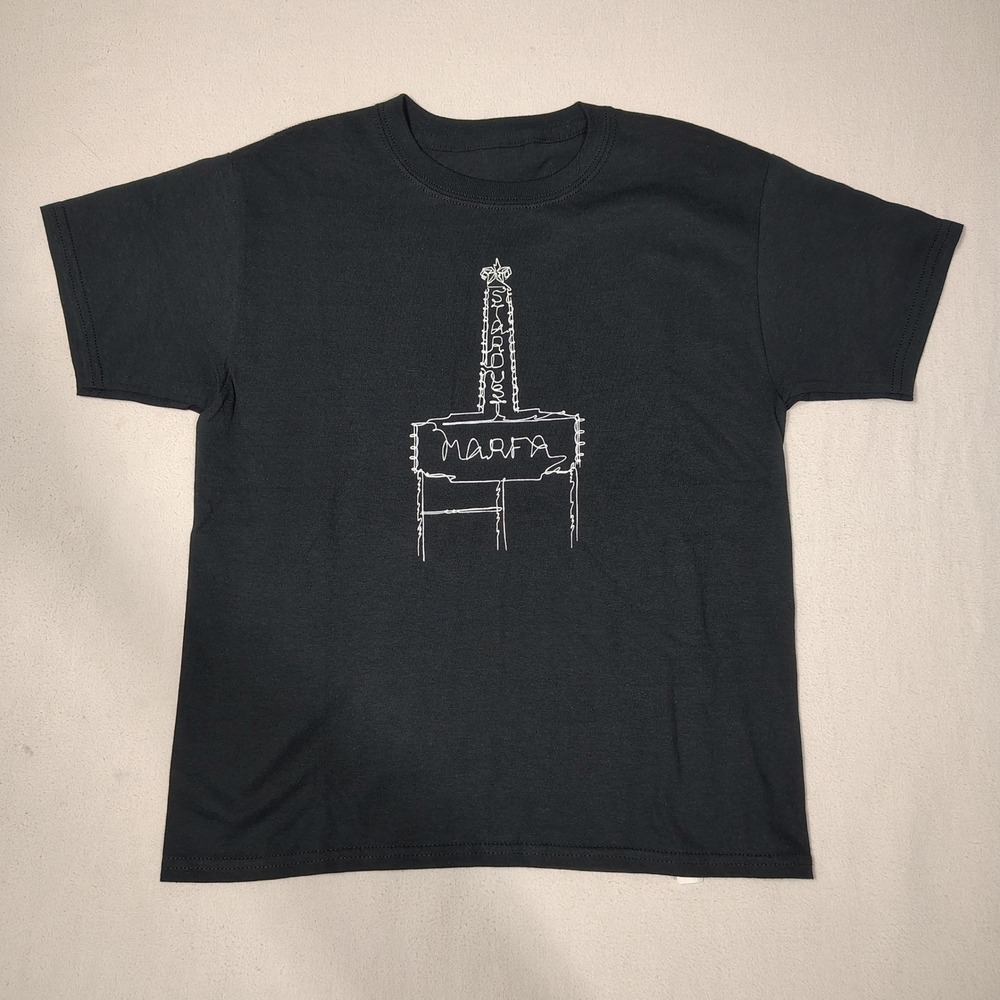 Marfa Texas T-Shirt Kids Medium Black Cotton Stardust Marfa Sign Graphic Tee
